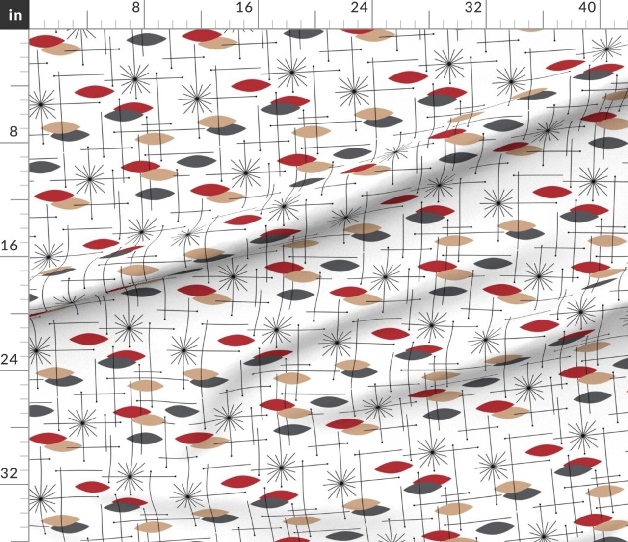 Modern Space Age A Mid Century Modern Retro Inspired Atomic Era 1950S 1960S Look Custom Printed Fabric by Spoonflower Various Fabrics by the Yard or Fat Quarter